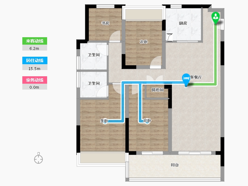 江苏省-苏州市-绿城招商·柳岸晓风-102.00-户型库-动静线