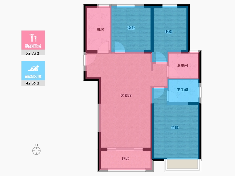 河南省-郑州市-汇航佳苑-87.00-户型库-动静分区