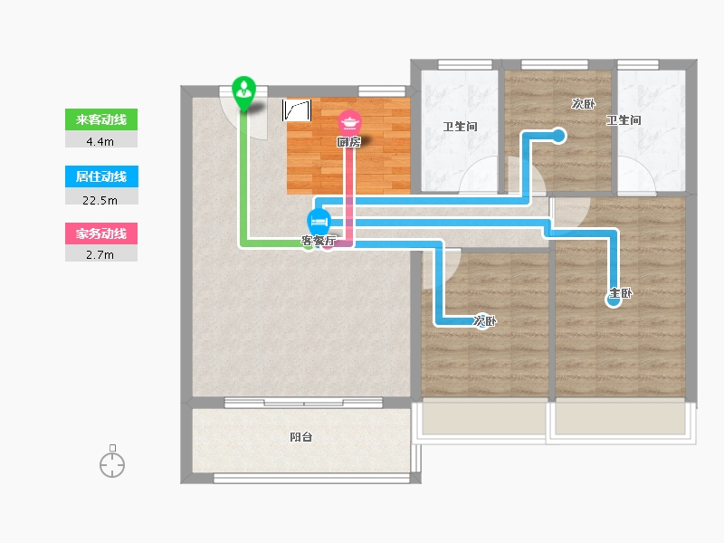 江苏省-苏州市-华侨城龙湖·启元​-86.89-户型库-动静线