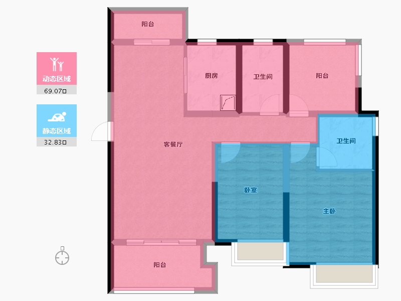 河南省-郑州市-信保·春风十里-90.34-户型库-动静分区