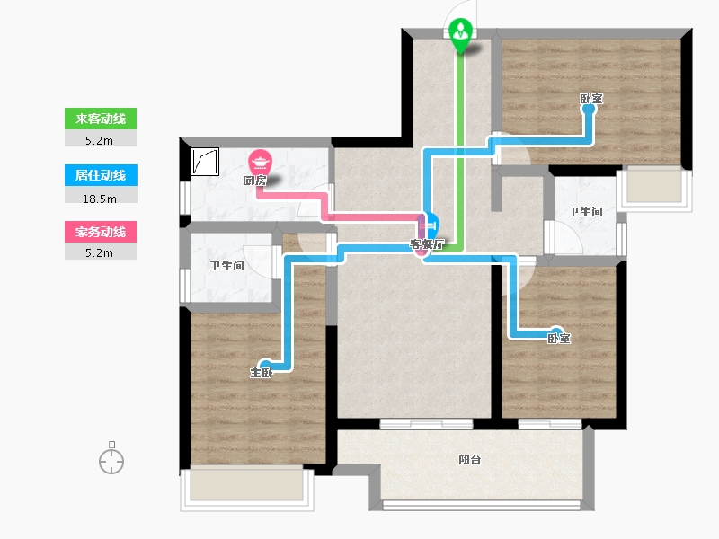 河南省-郑州市-中海如园-85.82-户型库-动静线