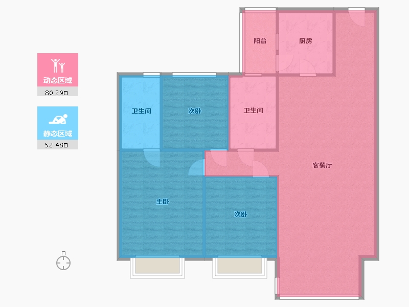 辽宁省-本溪市-碧桂园溪山云著-99.00-户型库-动静分区