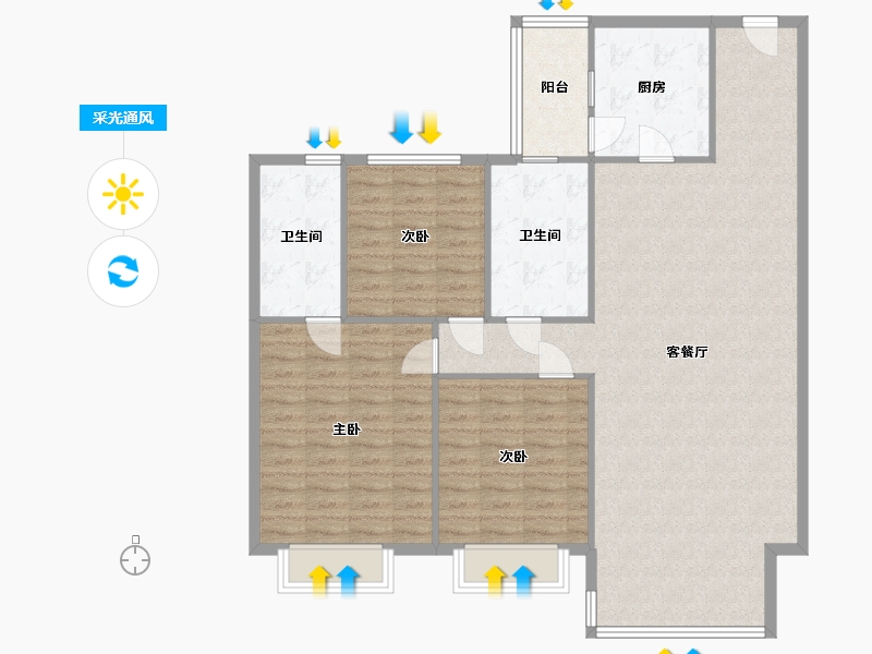 辽宁省-本溪市-碧桂园溪山云著-99.00-户型库-采光通风