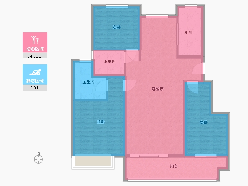 河南省-洛阳市-中骏雍景湾-100.00-户型库-动静分区