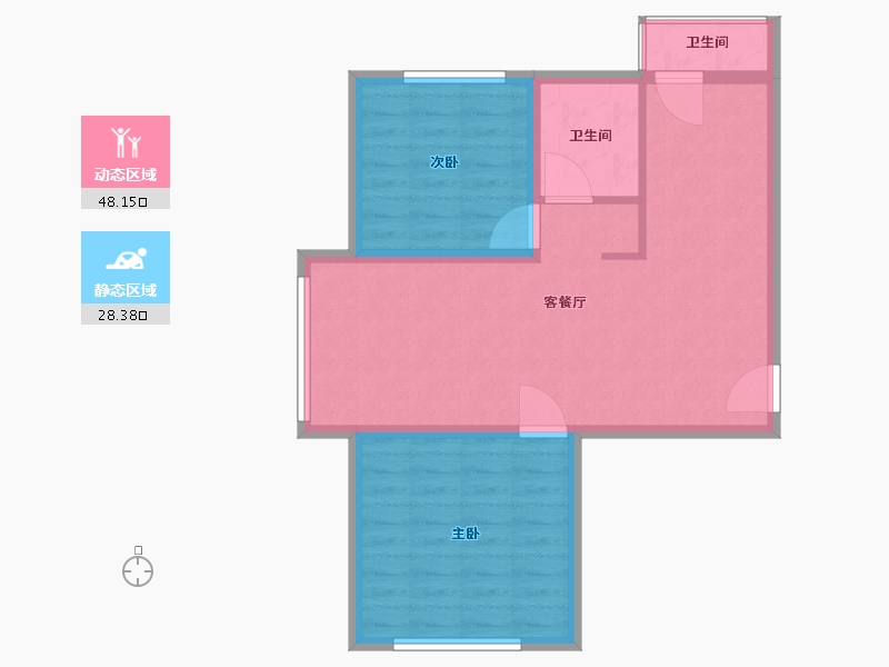 黑龙江省-哈尔滨市-华居水木天成-68.00-户型库-动静分区