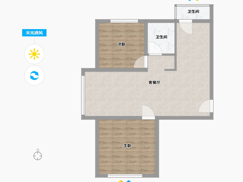 黑龙江省-哈尔滨市-华居水木天成-68.00-户型库-采光通风