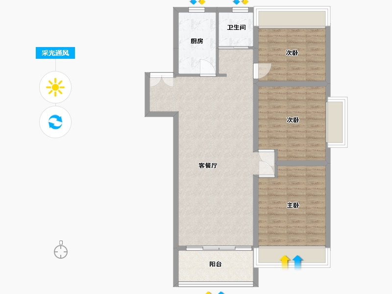 河南省-新乡市-东方逸景-99.00-户型库-采光通风