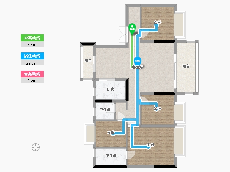 湖南省-长沙市-敏捷紫云府-105.00-户型库-动静线