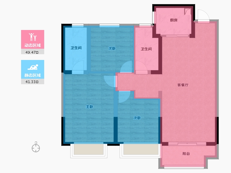 山东省-德州市-玫瑰园-96.00-户型库-动静分区