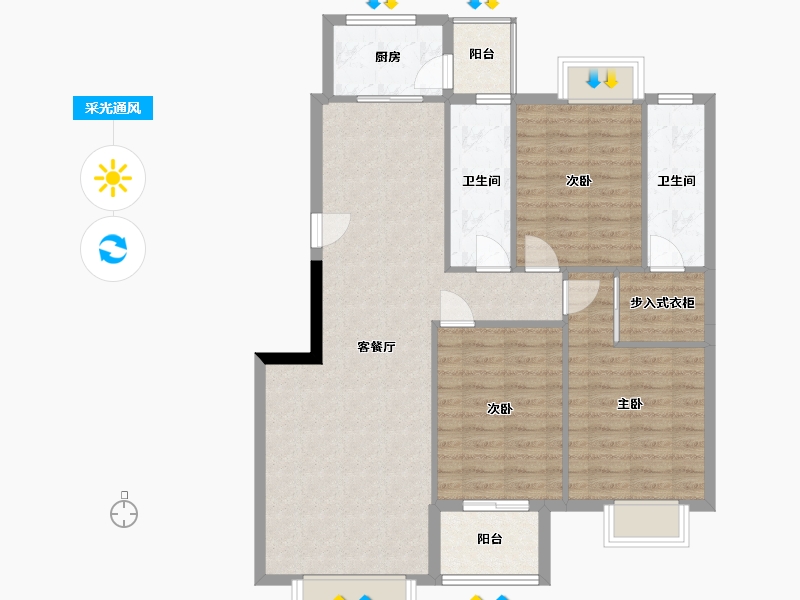 福建省-龙岩市-万福豪庭-96.00-户型库-采光通风