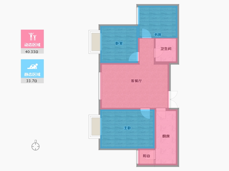 内蒙古自治区-乌海市-阳光丽舍-75.00-户型库-动静分区