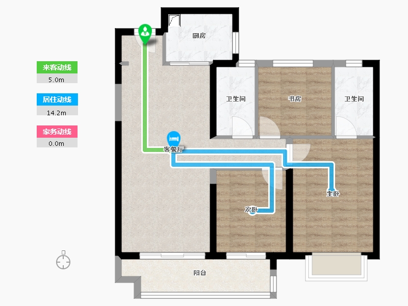 山东省-菏泽市-华地翡翠公园-87.65-户型库-动静线