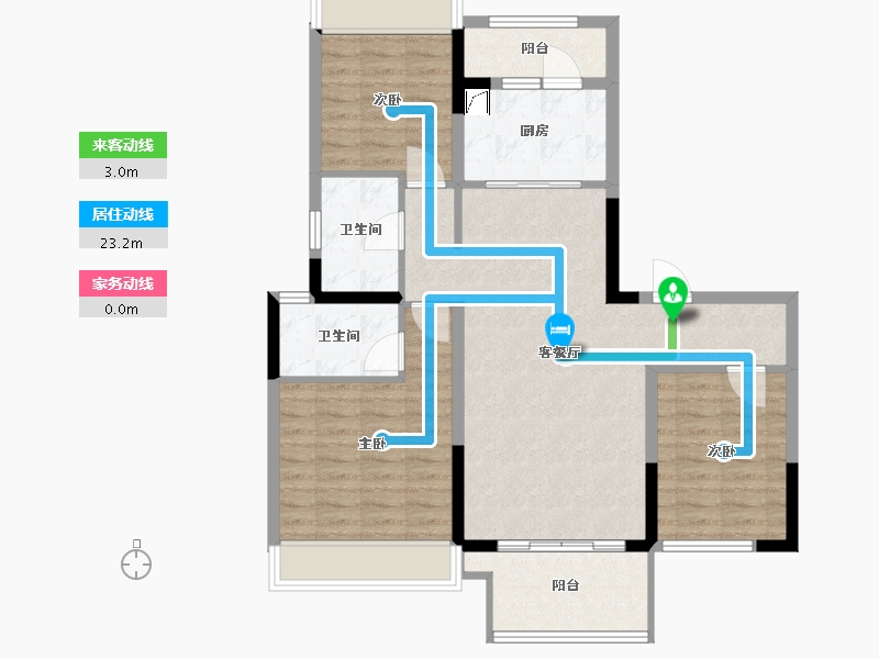 河南省-信阳市-东方时代-90.00-户型库-动静线