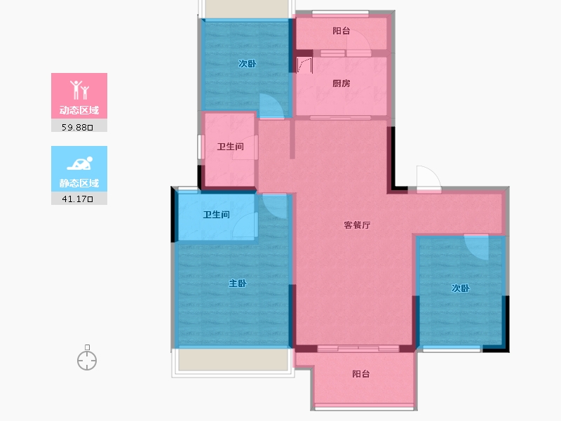 河南省-信阳市-东方时代-90.00-户型库-动静分区