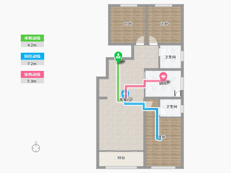 河南省-信阳市-商城县祥瑞花园小区-115.00-户型库-动静线