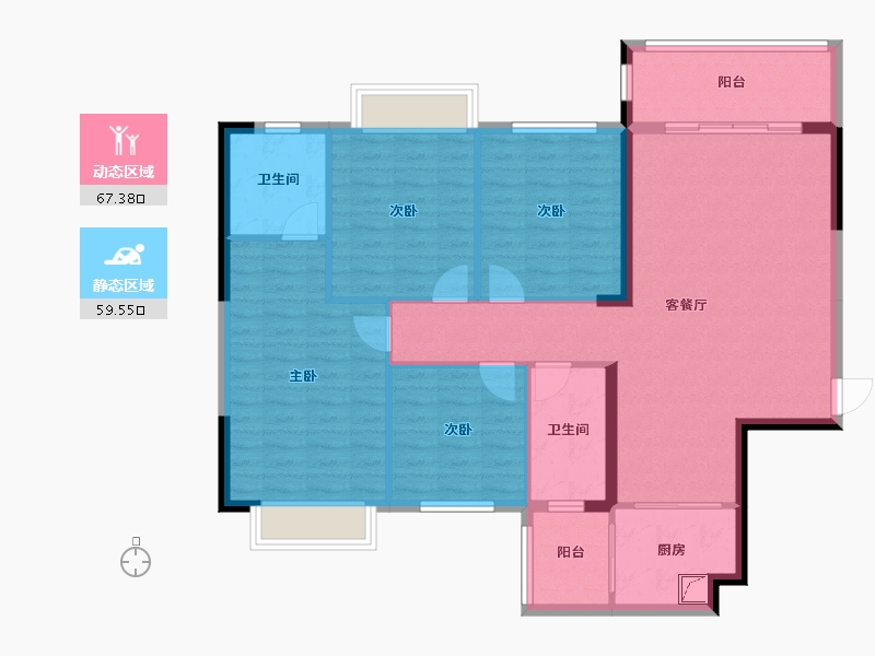 广西壮族自治区-南宁市-锦绣丽园-125.00-户型库-动静分区