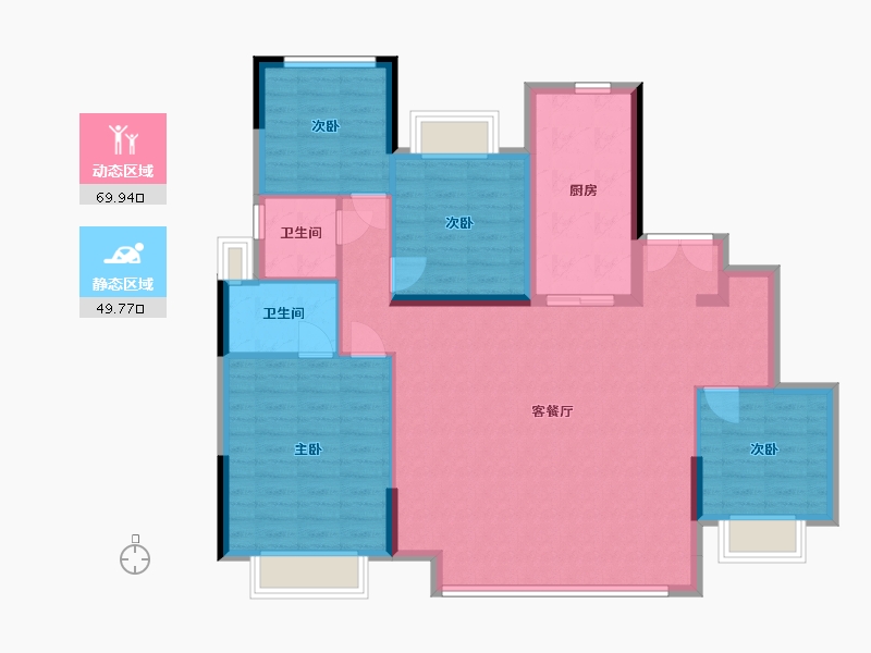 重庆-重庆市-重庆金地自在城-120.00-户型库-动静分区