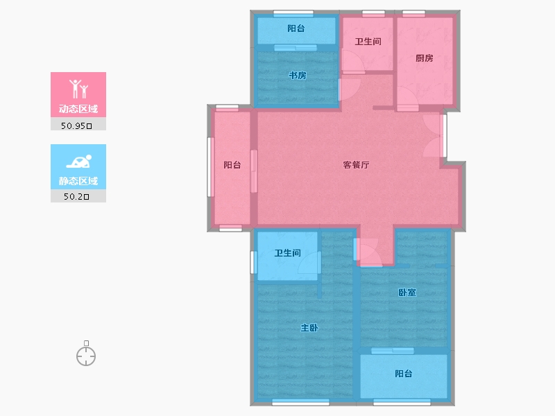 浙江省-丽水市-天金云溪府-100.00-户型库-动静分区