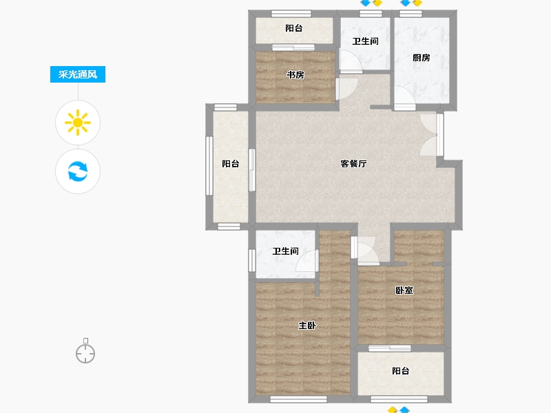 浙江省-丽水市-天金云溪府-100.00-户型库-采光通风