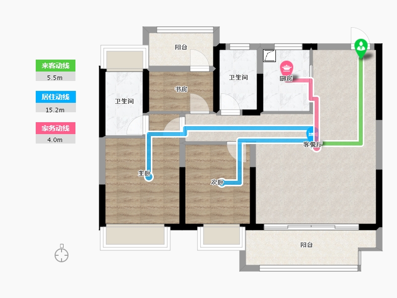 江苏省-盐城市-云图时光-91.65-户型库-动静线