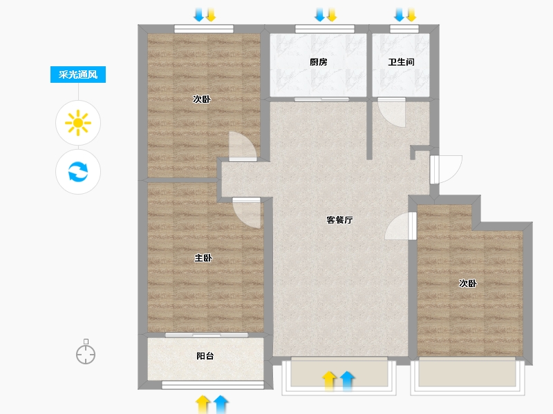 山东省-东营市-众凯学府-78.75-户型库-采光通风