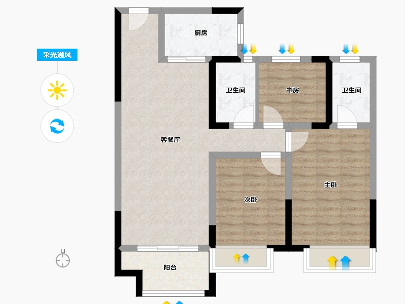 江苏省-徐州市-蓝光·熙岸华府-99.00-户型库-采光通风