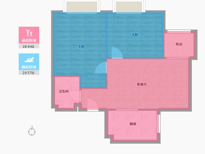 四川省-成都市-蜀都花园-64.04-户型库-动静分区