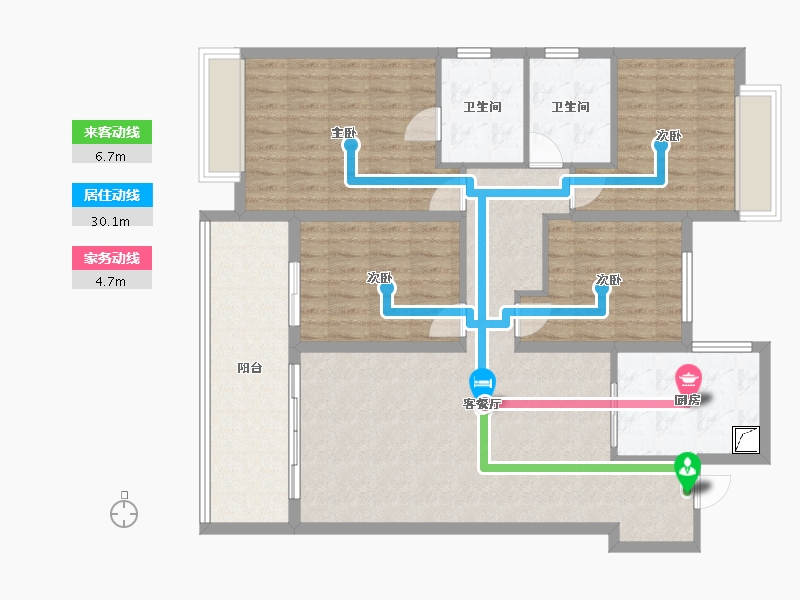 河南省-南阳市-金科集美晴洲-136.00-户型库-动静线