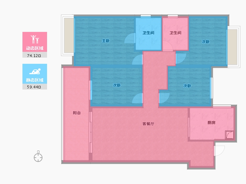 河南省-南阳市-金科集美晴洲-136.00-户型库-动静分区