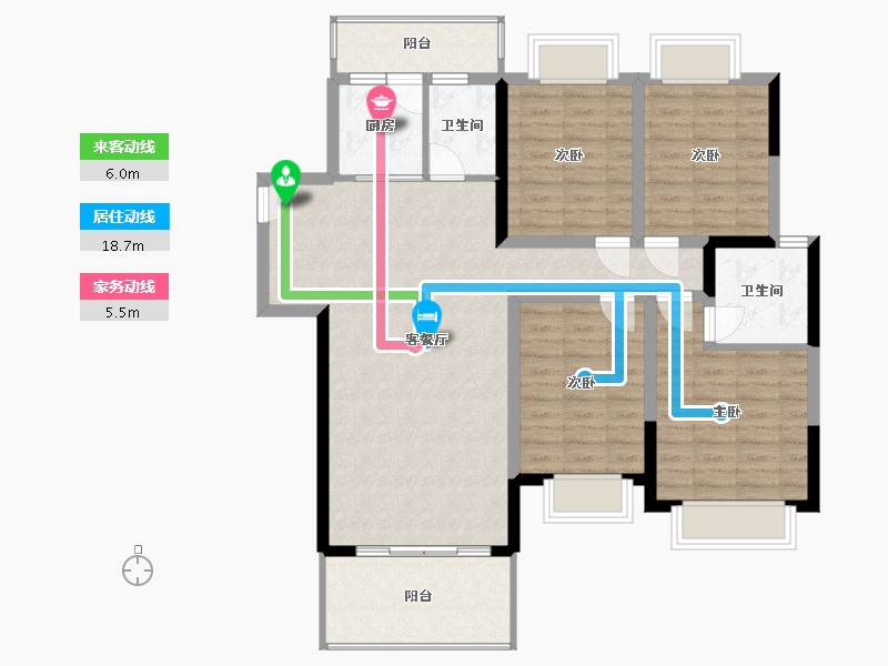 广西壮族自治区-钦州市-承建嘉华·阆苑项目-125.00-户型库-动静线