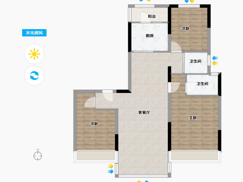 河南省-周口市-碧桂园-100.00-户型库-采光通风