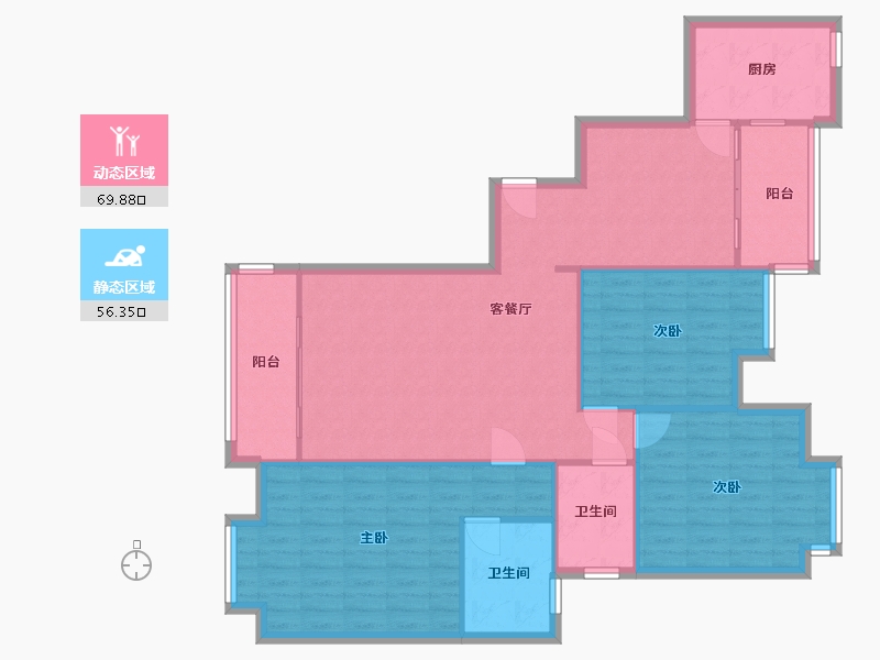 四川省-成都市-劲力蓝色理想-8号楼-113.90-户型库-动静分区