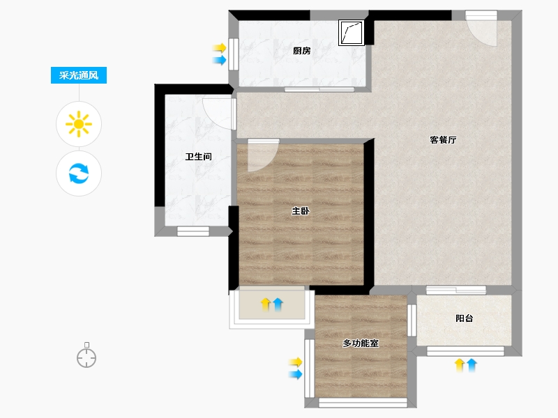 广东省-广州市-中海学仕里-58.00-户型库-采光通风