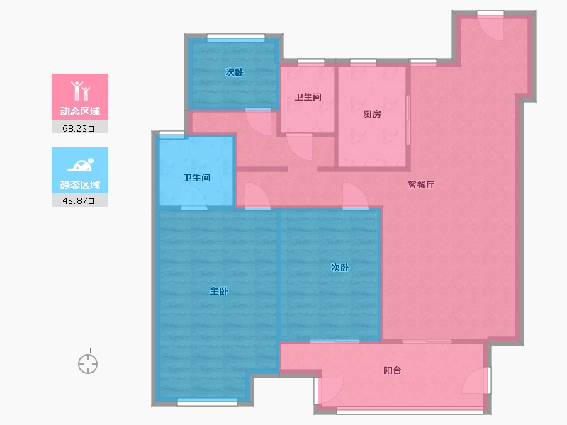 江苏省-镇江市-金樾公馆-118.00-户型库-动静分区