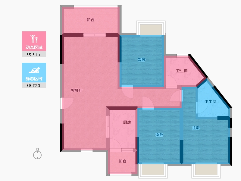 四川省-德阳市-首府·花雨树-87.78-户型库-动静分区