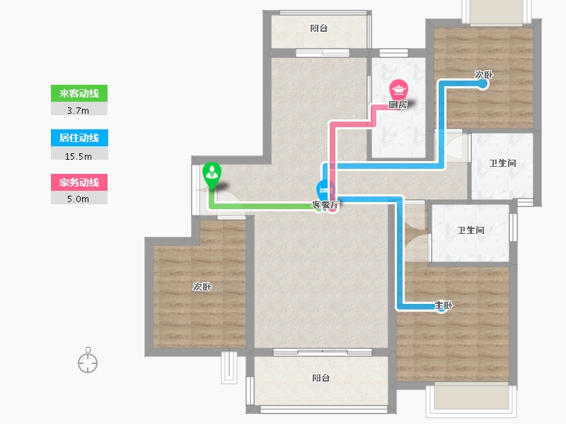 湖北省-咸宁市-名门首府-95.00-户型库-动静线