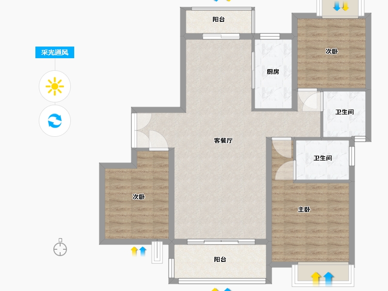 湖北省-咸宁市-名门首府-95.00-户型库-采光通风