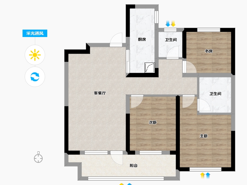 宁夏回族自治区-银川市-中海半岛华府-98.00-户型库-采光通风