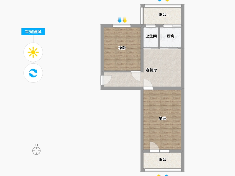 北京-北京市-学院路甲-39号院-50.00-户型库-采光通风