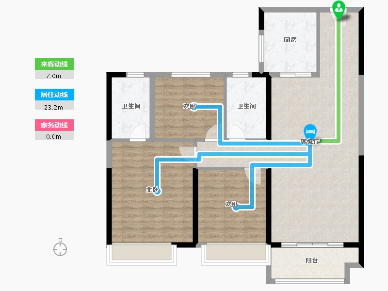 甘肃省-兰州市-云鼎天下-107.00-户型库-动静线