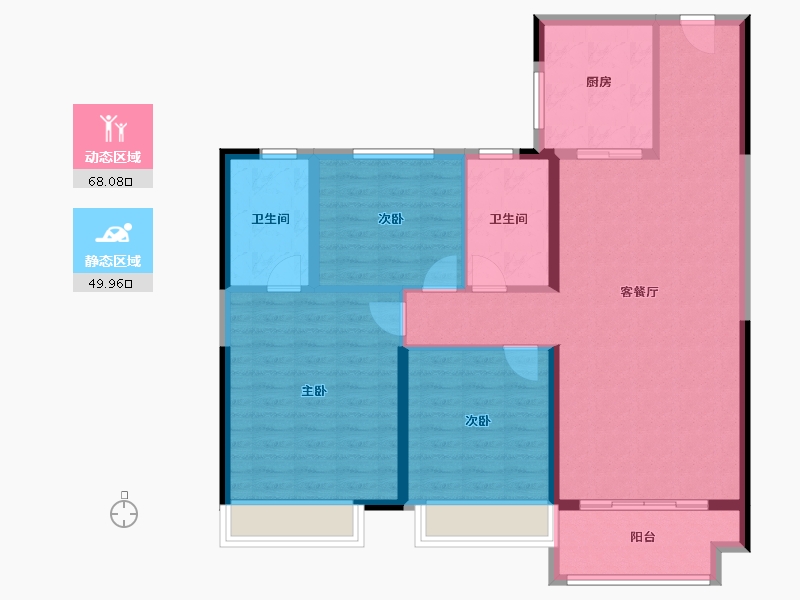 甘肃省-兰州市-云鼎天下-107.00-户型库-动静分区