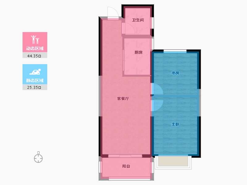 河南省-郑州市-华瑞紫韵城-62.40-户型库-动静分区