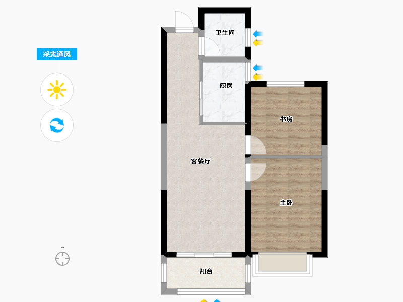 河南省-郑州市-华瑞紫韵城-62.40-户型库-采光通风