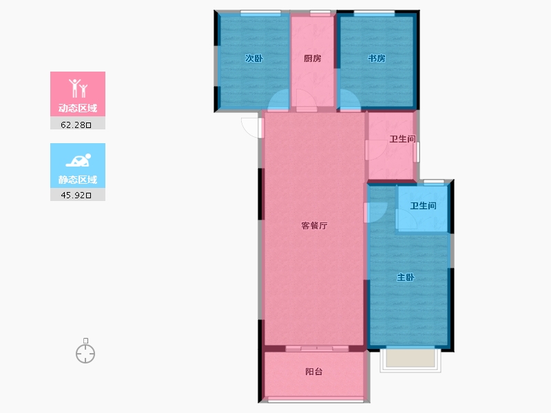 河南省-郑州市-华瑞紫韵城-97.60-户型库-动静分区