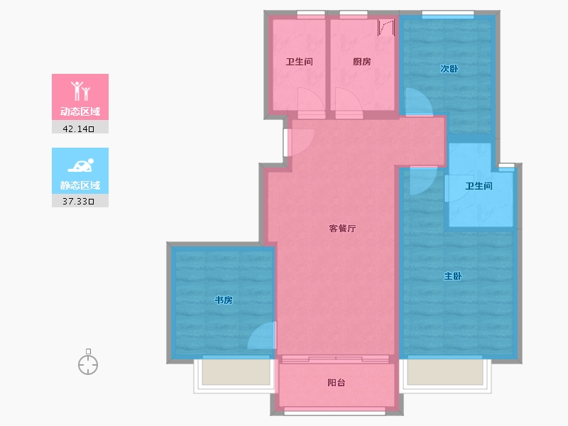 浙江省-金华市-兰花名邸-70.00-户型库-动静分区