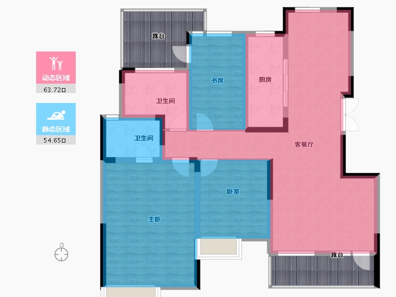 河南省-郑州市-鼎盛阳光城-121.42-户型库-动静分区