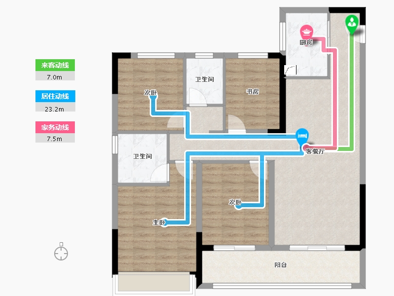 江苏省-苏州市-悦景水湾-102.01-户型库-动静线