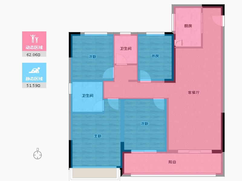 江苏省-苏州市-悦景水湾-102.01-户型库-动静分区