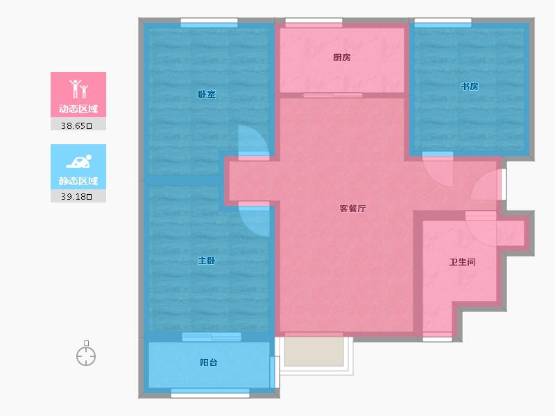 陕西省-西安市-白桦林-76.00-户型库-动静分区