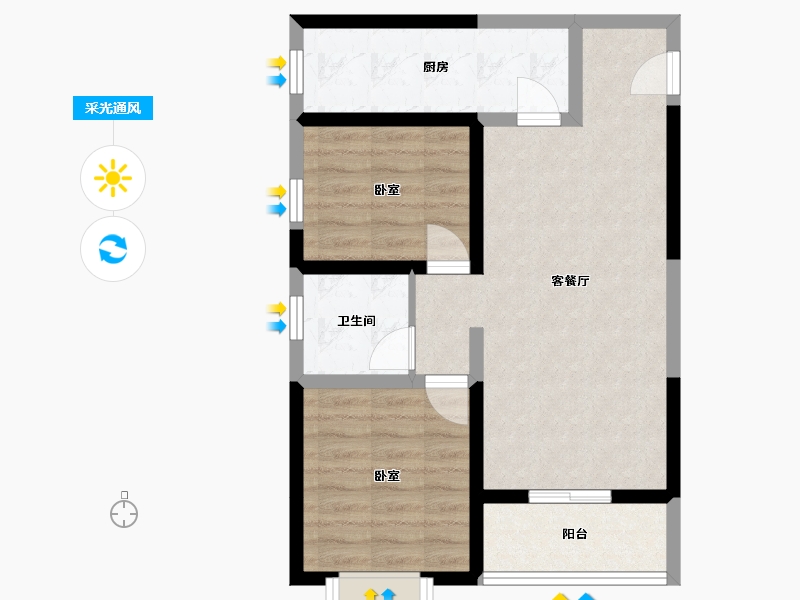 陕西省-西安市-绿城·春风心语-69.00-户型库-采光通风